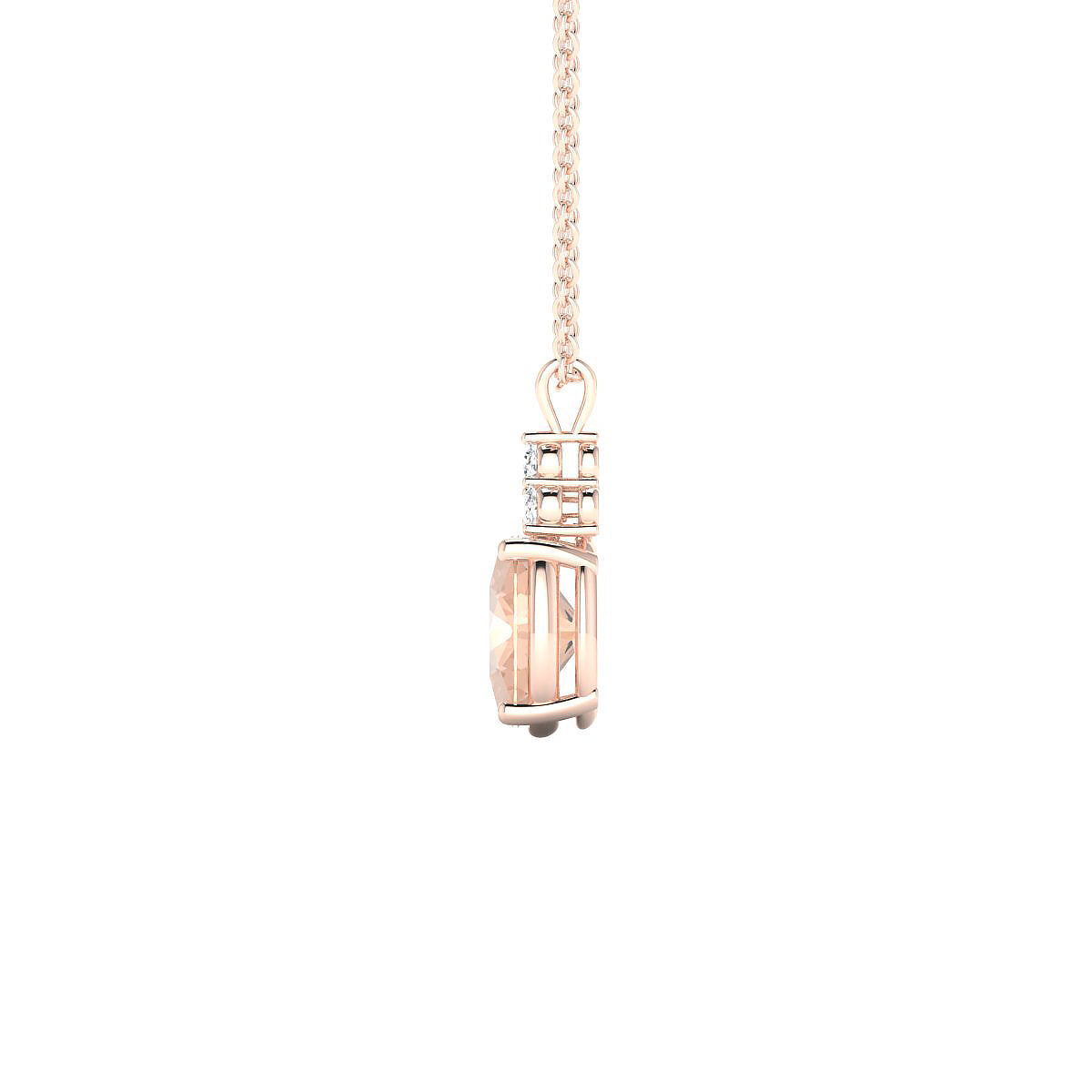 Mirage | 18k Rose Gold 8 x 6 mm Oval Morganite Pendant