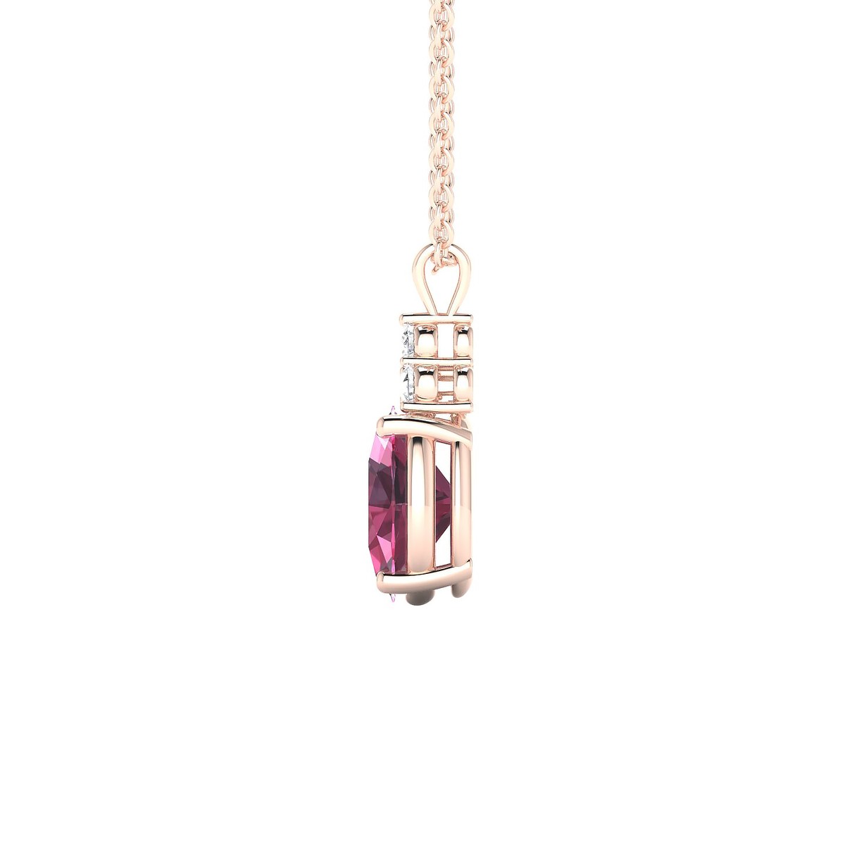 Mirage | 18k Rose Gold 8 x 6 mm Oval Rhodolite Pendant