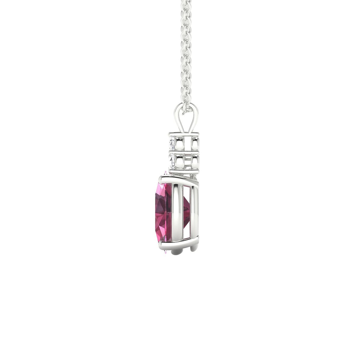 Mirage | 18k White Gold 8 x 6 mm Oval Rhodolite Pendant