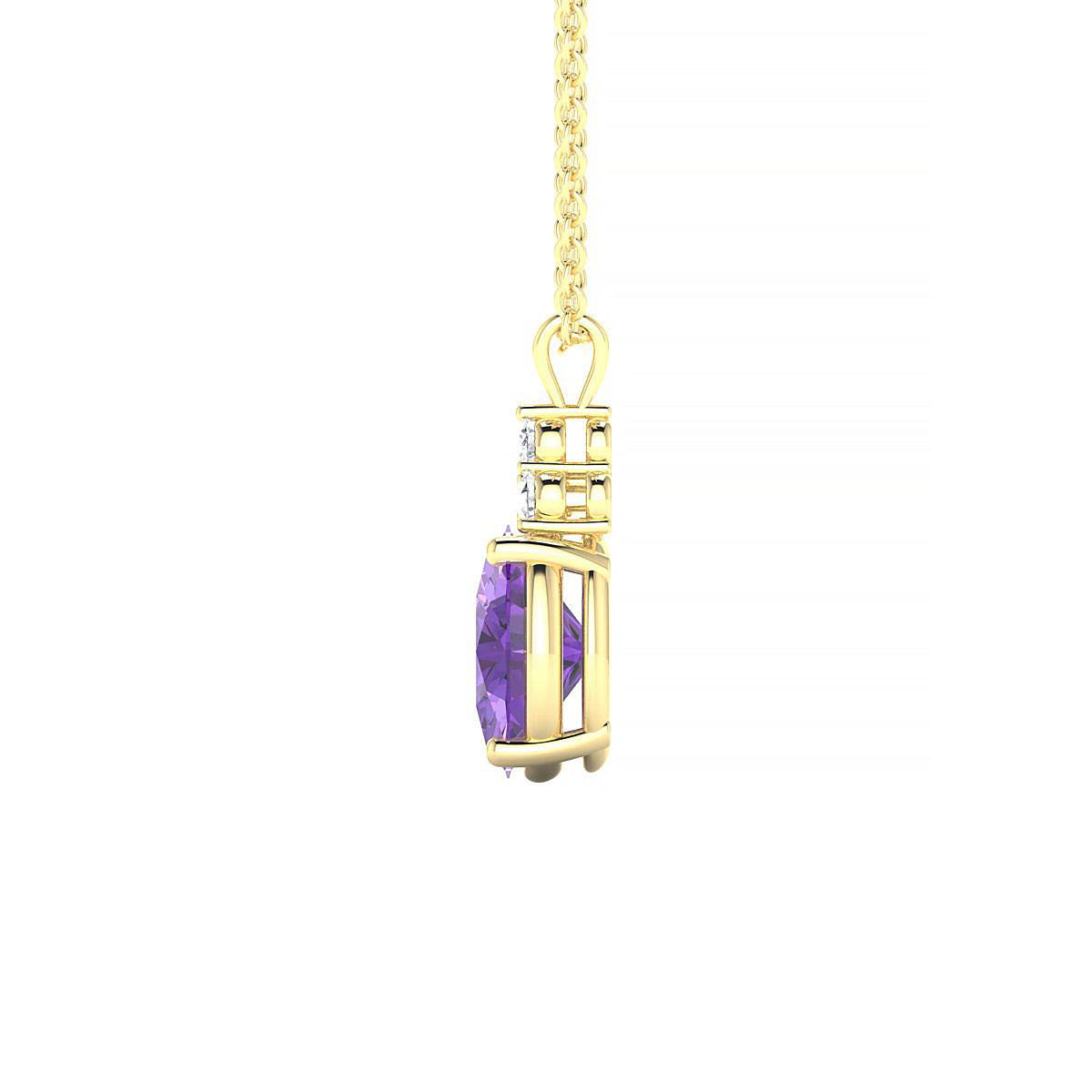 Mirage | 18k Yellow Gold 8 x 6 mm Oval Amethyst Pendant