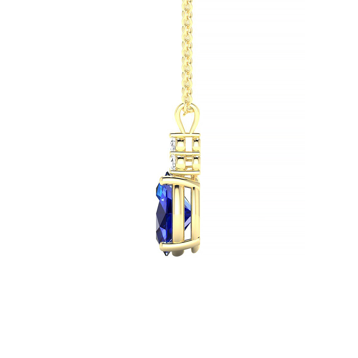 Mirage | 18k Yellow Gold 8 x 6 mm Oval Sapphire Pendant