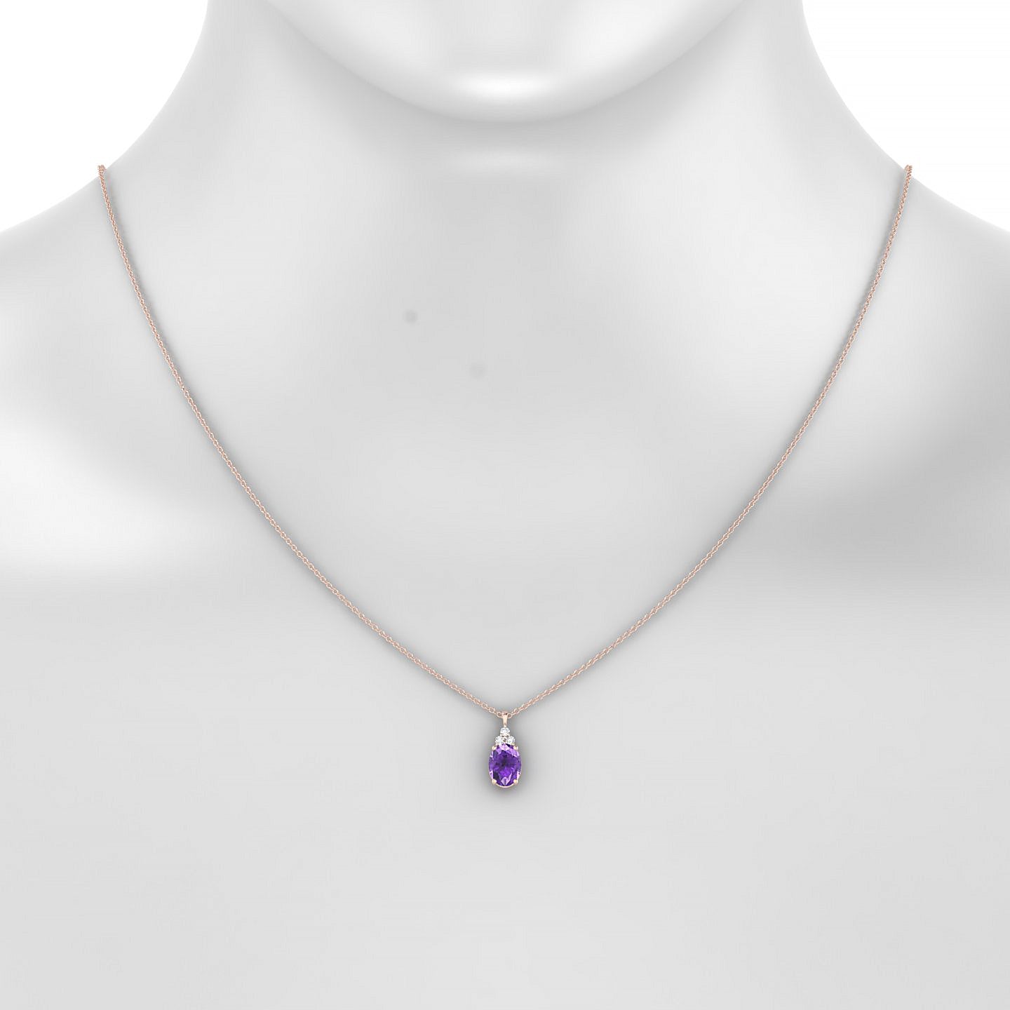 Mirage | 18k Rose Gold 8 x 6 mm Oval Amethyst Pendant