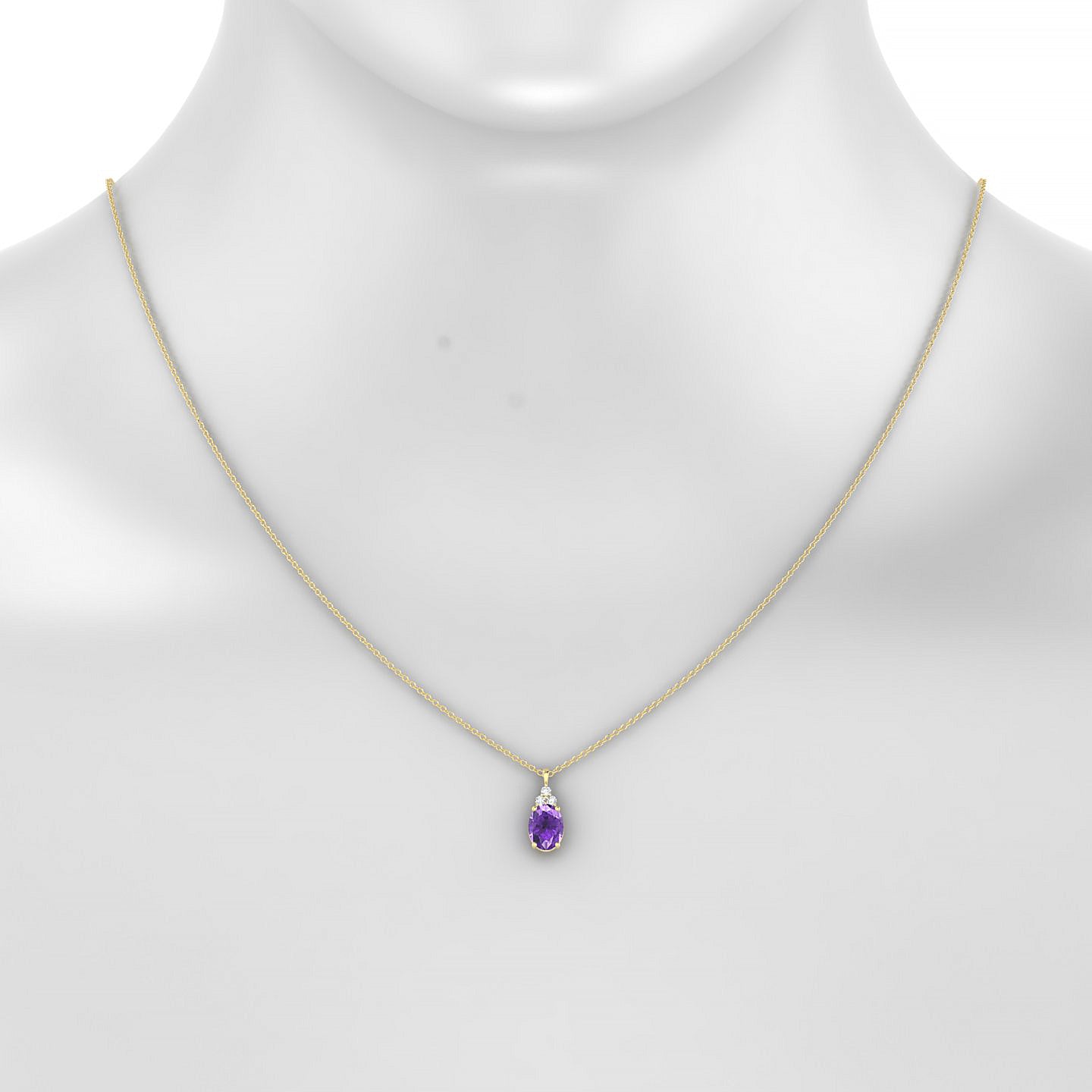 Mirage | 18k Yellow Gold 8 x 6 mm Oval Amethyst Pendant