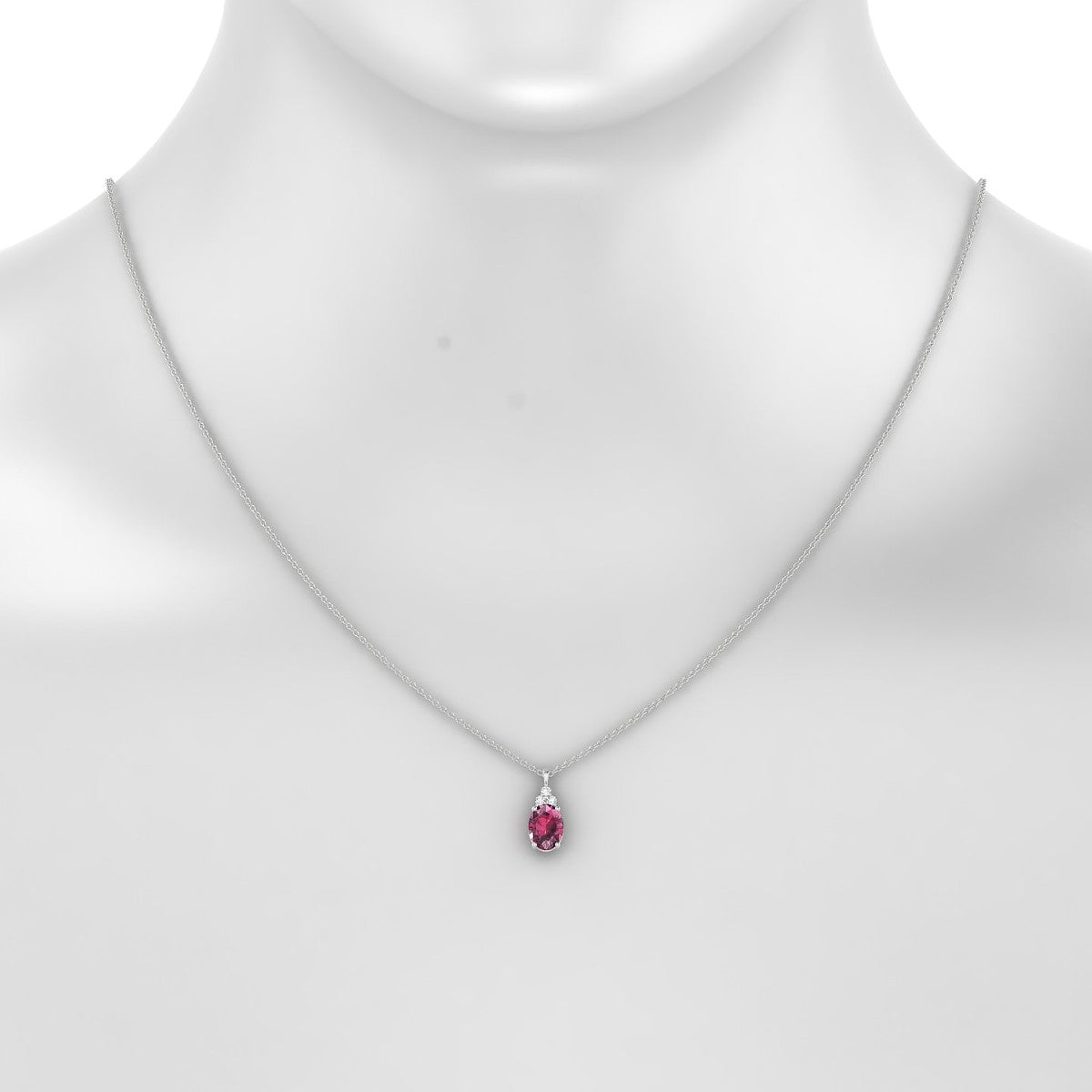 Mirage | 18k White Gold 8 x 6 mm Oval Rhodolite Pendant