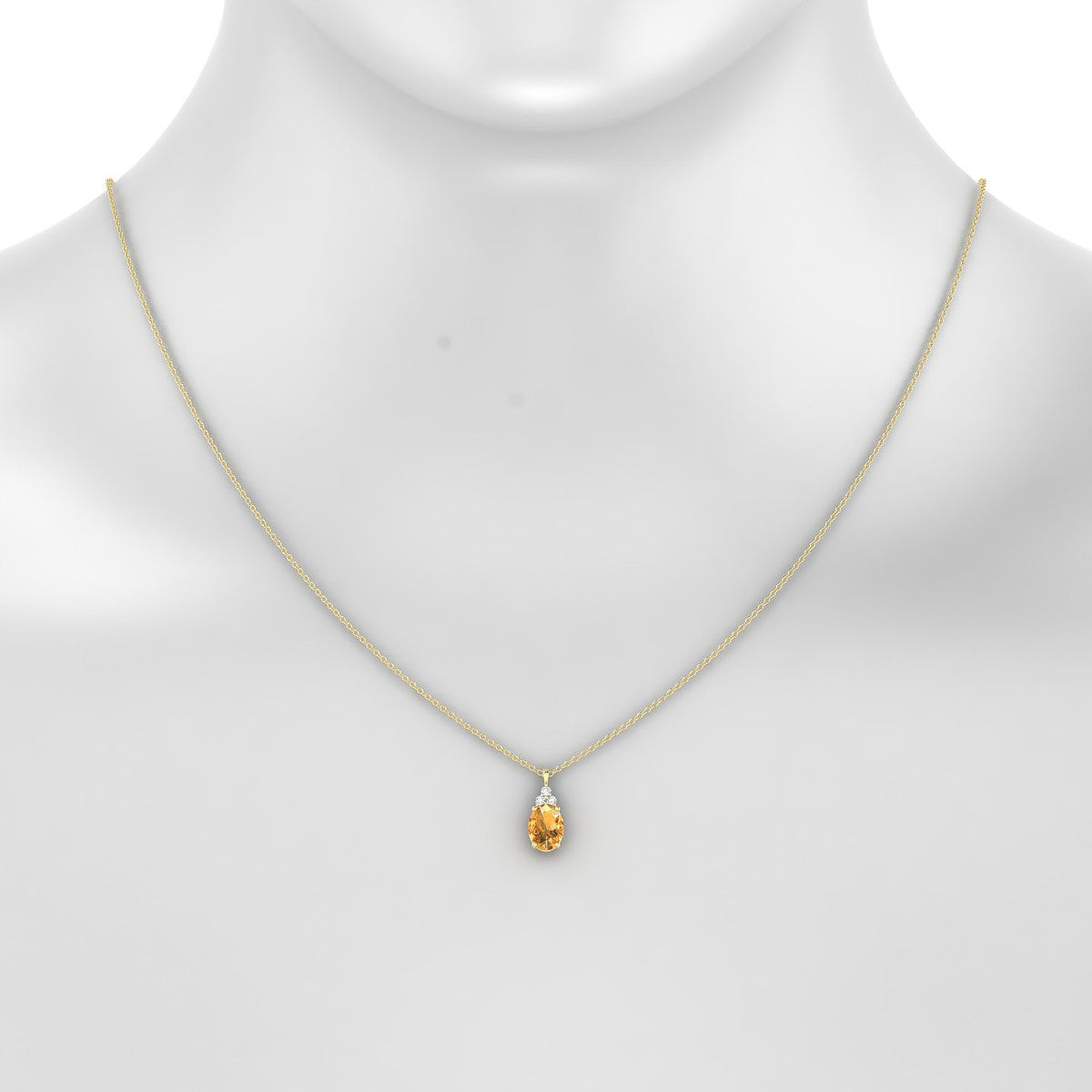 Mirage | 18k Yellow Gold 8 x 6 mm Oval Citrine Pendant