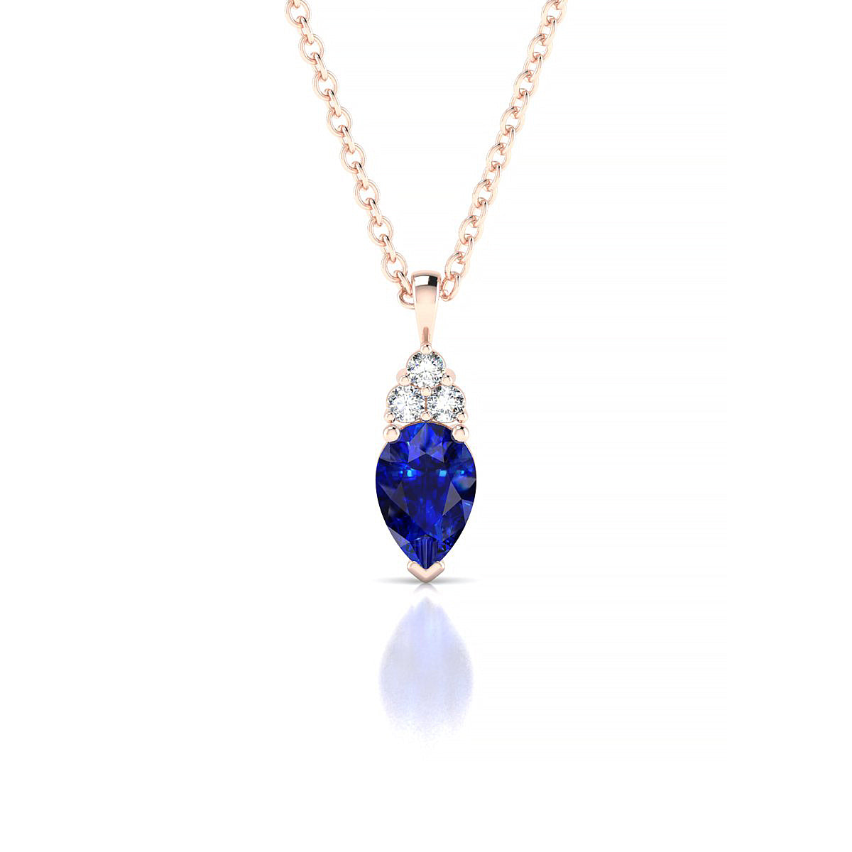Mirage | 18k Rose Gold 6 x 4 mm Pear Sapphire Pendant