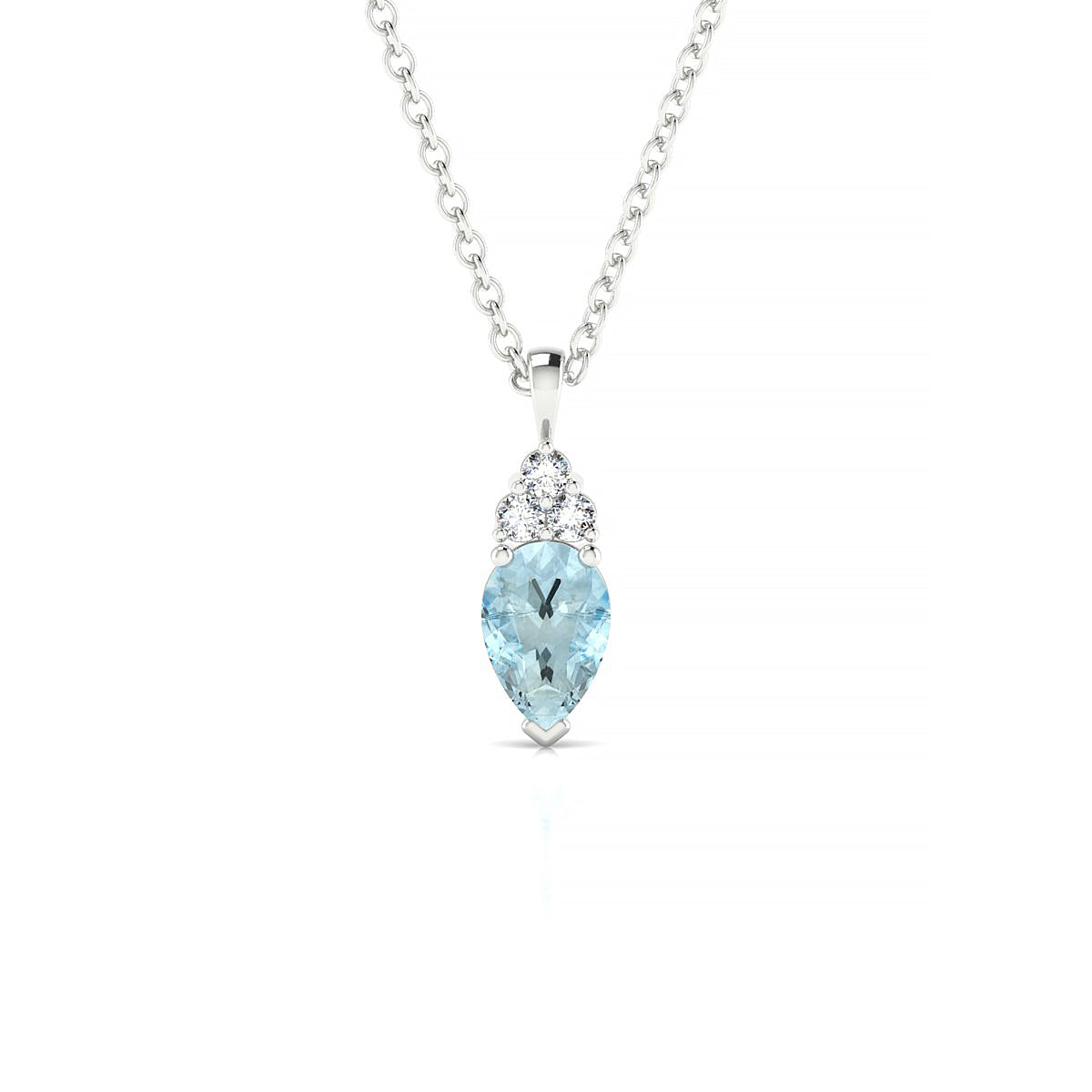 Mirage | 18k White Gold 6 x 4 mm Pear Aquamarine Pendant