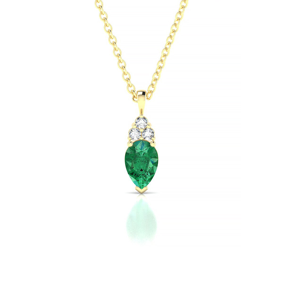 Mirage | 18k Yellow Gold 6 x 4 mm Pear Emerald Pendant