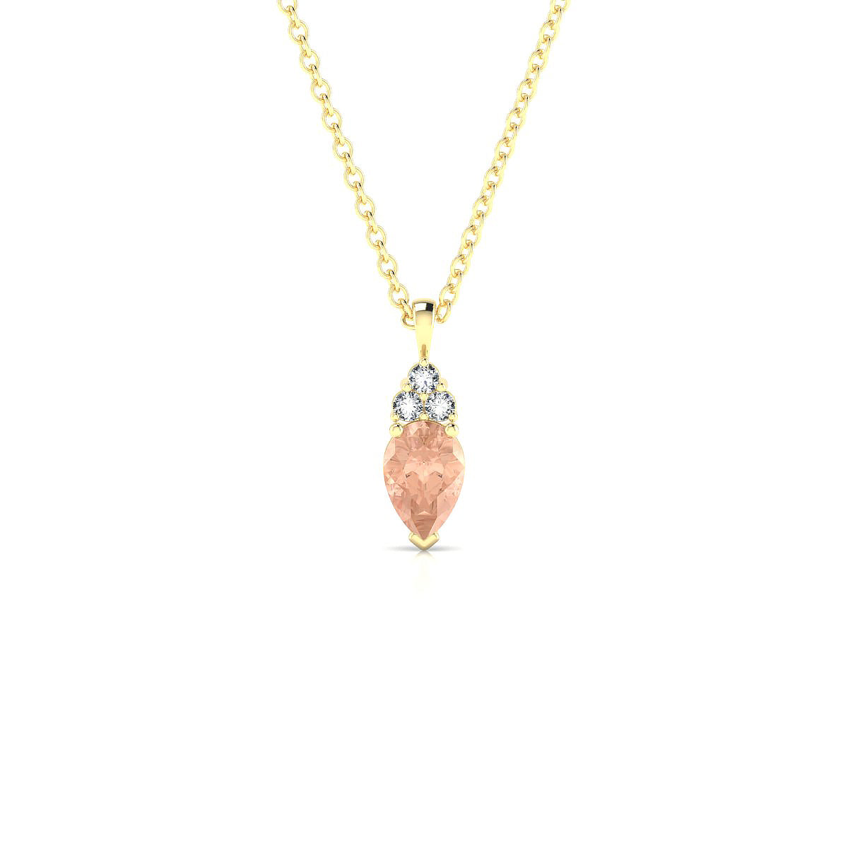 Mirage | 18k Yellow Gold 6 x 4 mm Pear Morganite Pendant