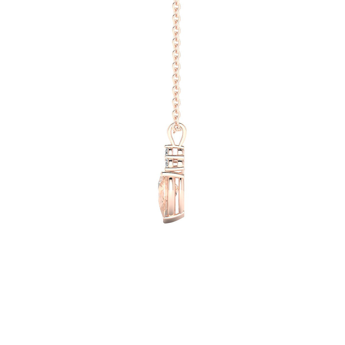Mirage | 18k Rose Gold 6 x 4 mm Pear Morganite Pendant