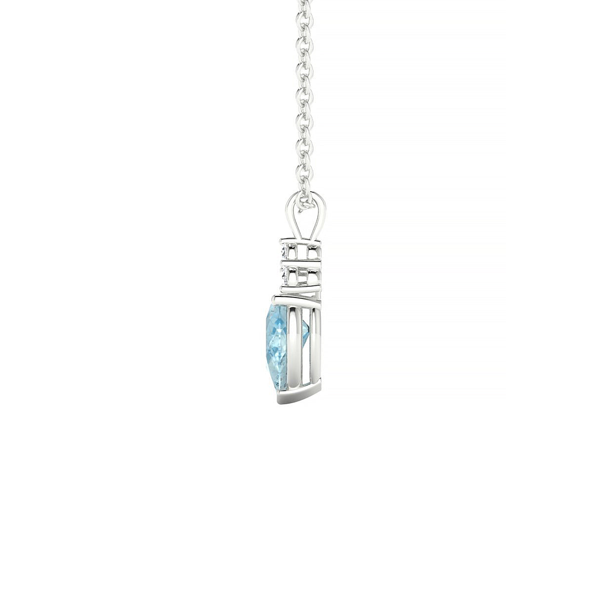 Mirage | 18k White Gold 6 x 4 mm Pear Aquamarine Pendant
