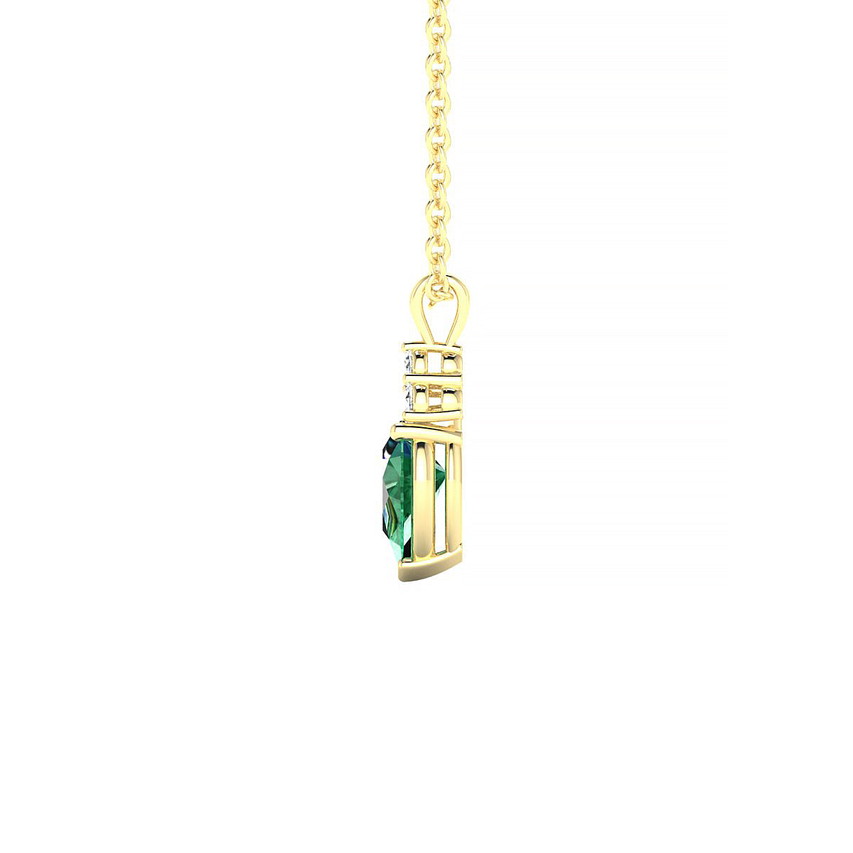 Mirage | 18k Yellow Gold 6 x 4 mm Pear Emerald Pendant
