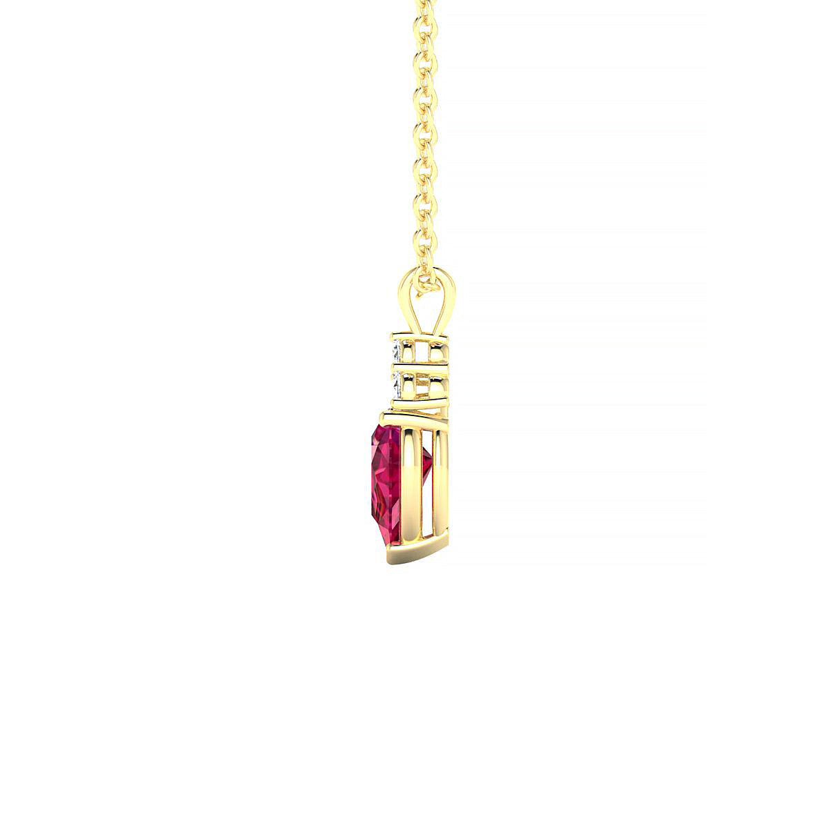 Mirage | 18k Yellow Gold 6 x 4 mm Pear Ruby Pendant