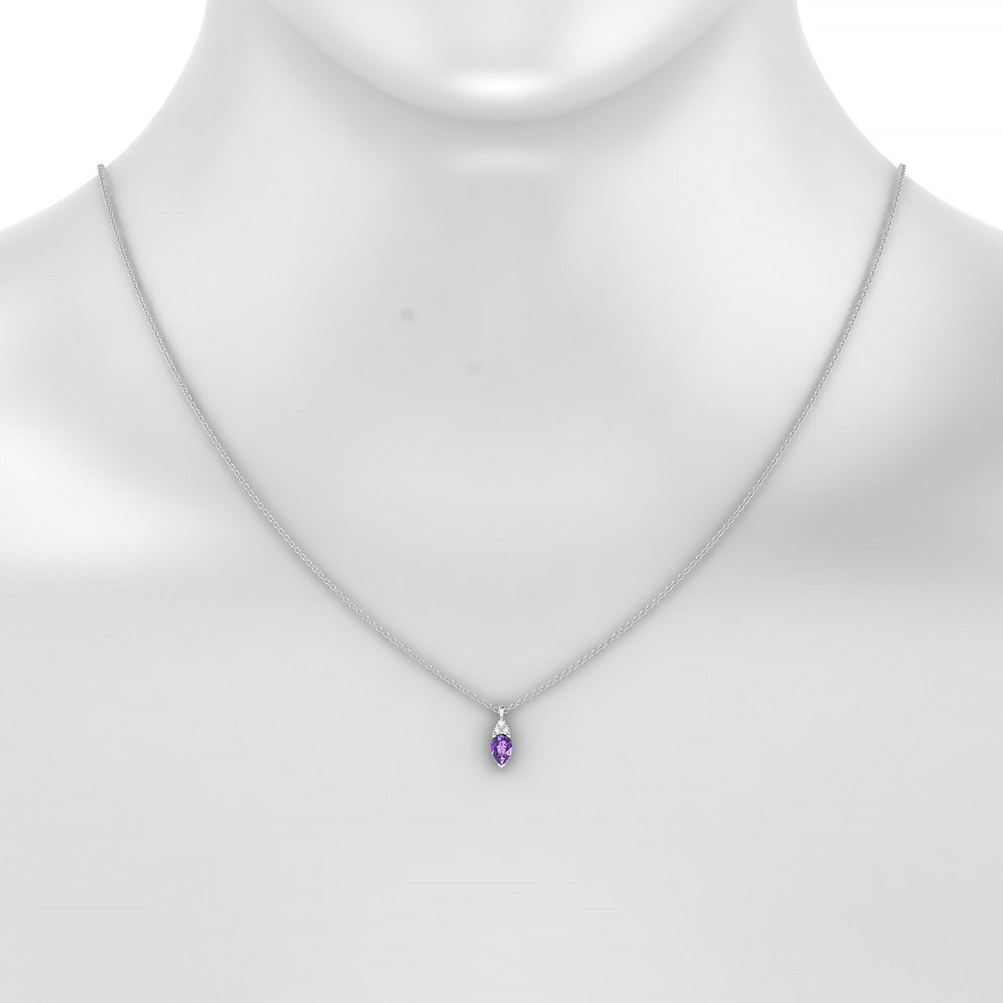 Mirage | 18k White Gold 6 x 4 mm Pear Amethyst Pendant
