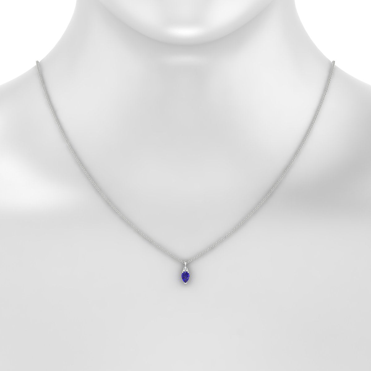Mirage | 18k White Gold 6 x 4 mm Pear Tanzanite Pendant