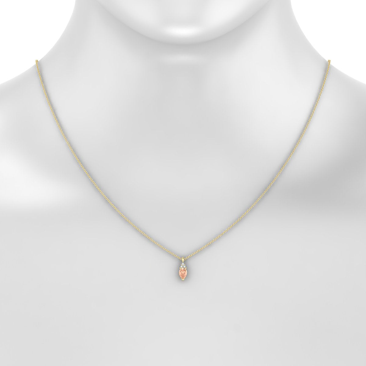Mirage | 18k Yellow Gold 6 x 4 mm Pear Morganite Pendant