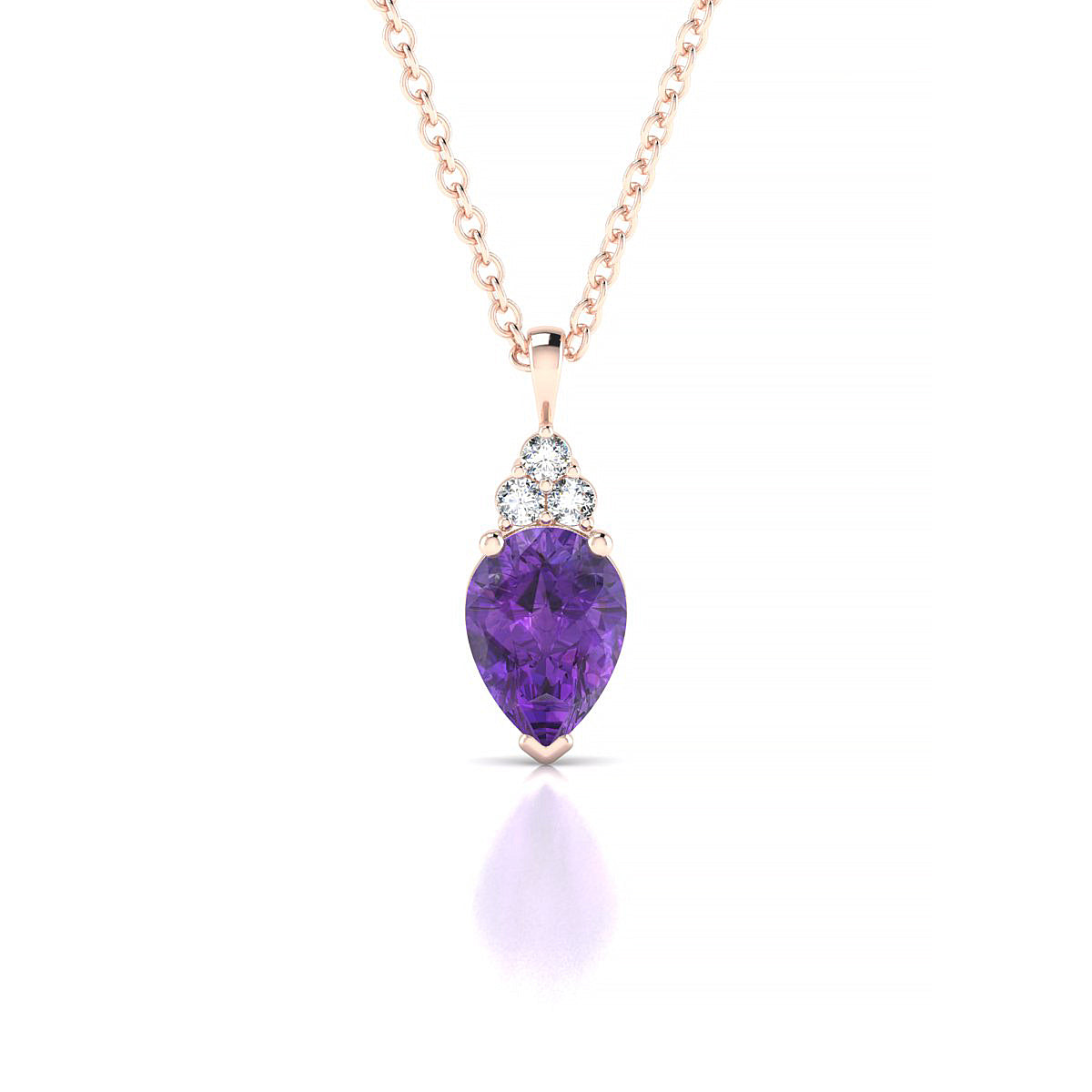 Mirage | 18k Rose Gold 7 x 5 mm Pear Amethyst Pendant