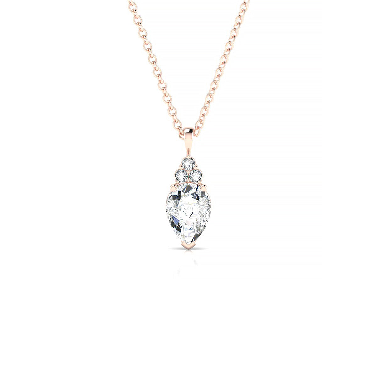 Mirage | 18k Rose Gold 7 x 5 mm Pear Diamond Pendant