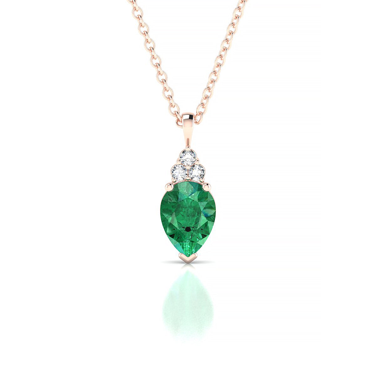 Mirage | 18k Rose Gold 7 x 5 mm Pear Emerald Pendant