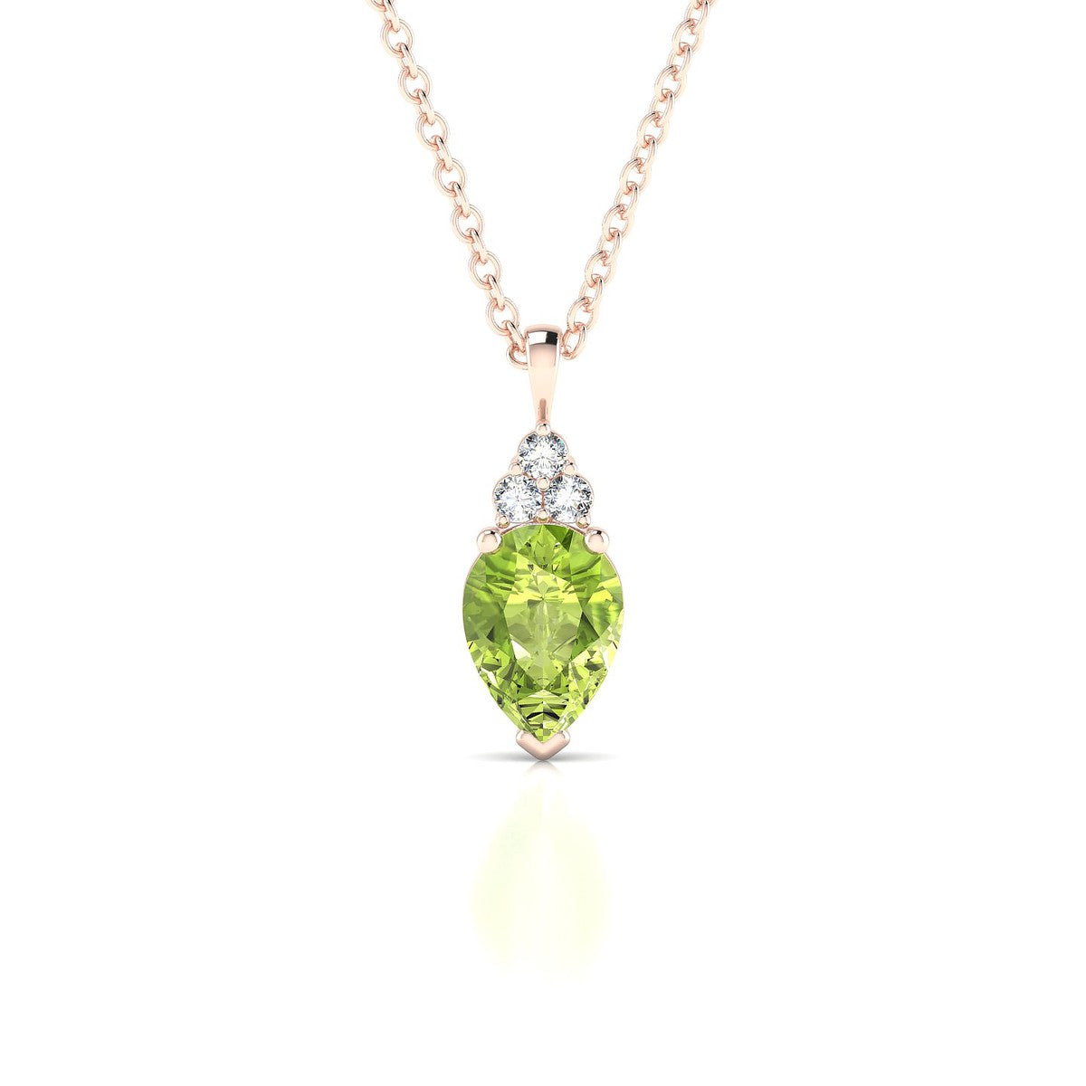 Mirage | 18k Rose Gold 7 x 5 mm Pear Peridot Pendant