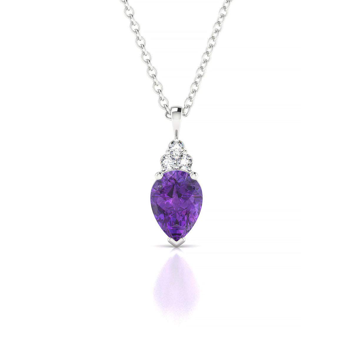 Mirage | 18k White Gold 7 x 5 mm Pear Amethyst Pendant