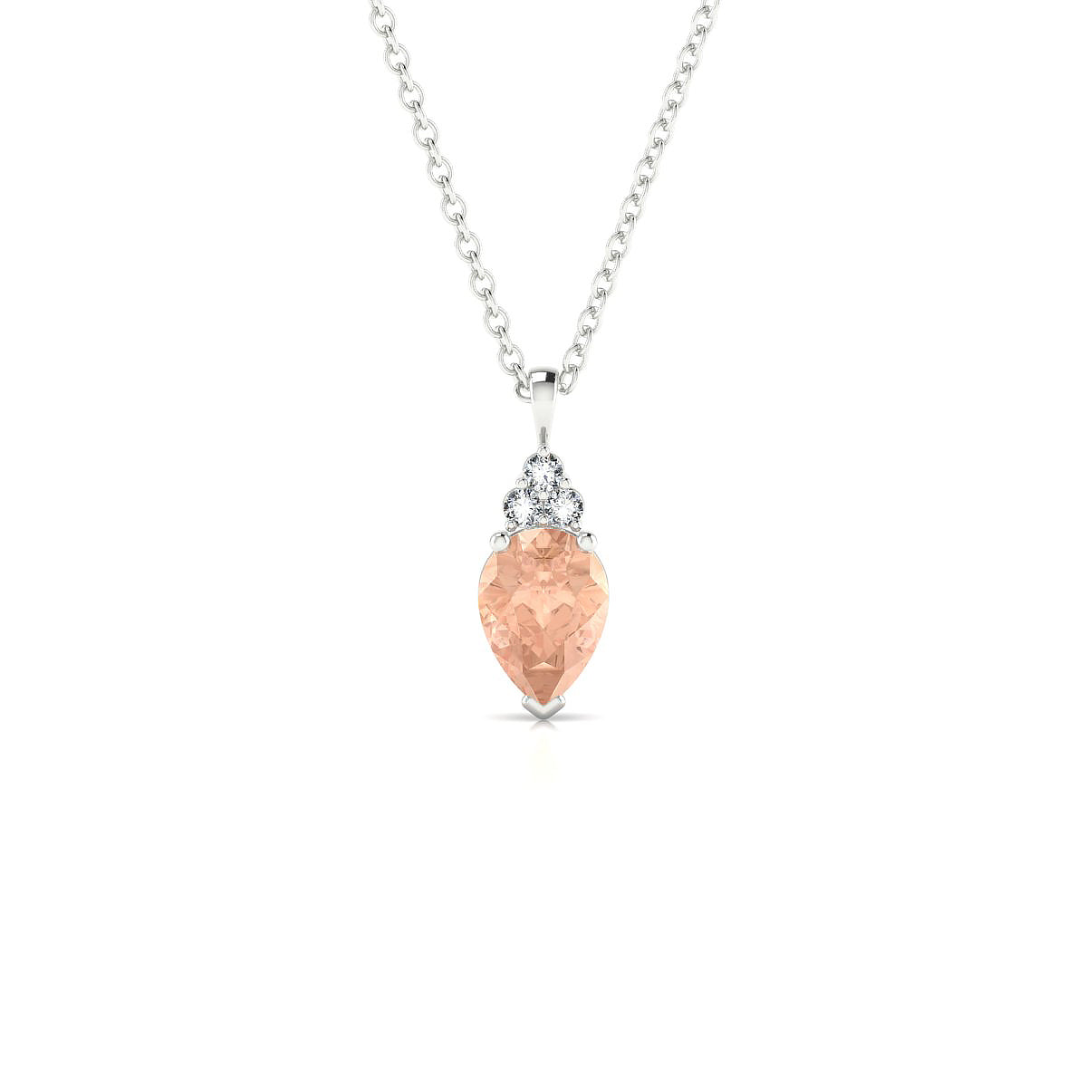 Mirage | 18k White Gold 7 x 5 mm Pear Morganite Pendant