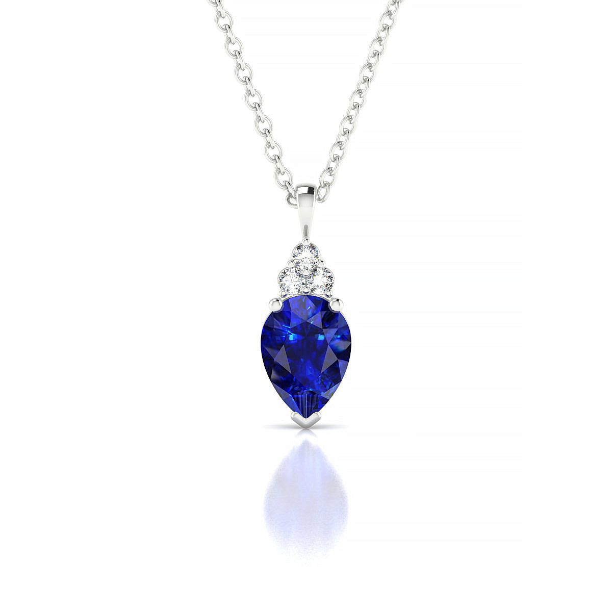 Mirage | 18k White Gold 7 x 5 mm Pear Sapphire Pendant