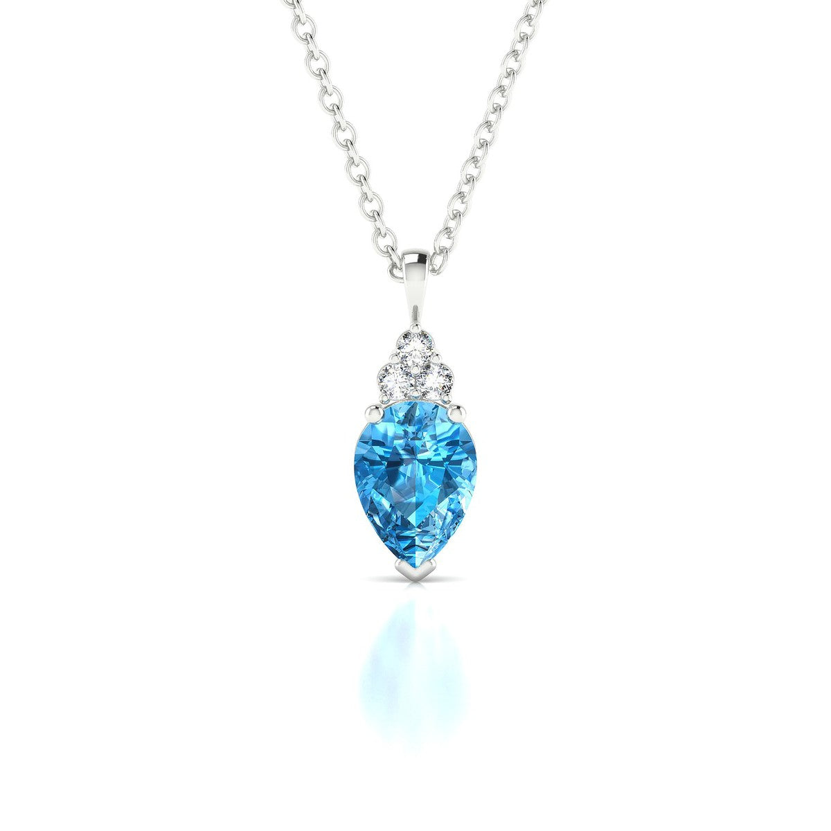 Mirage | 18k White Gold 7 x 5 mm Pear Topaz Pendant