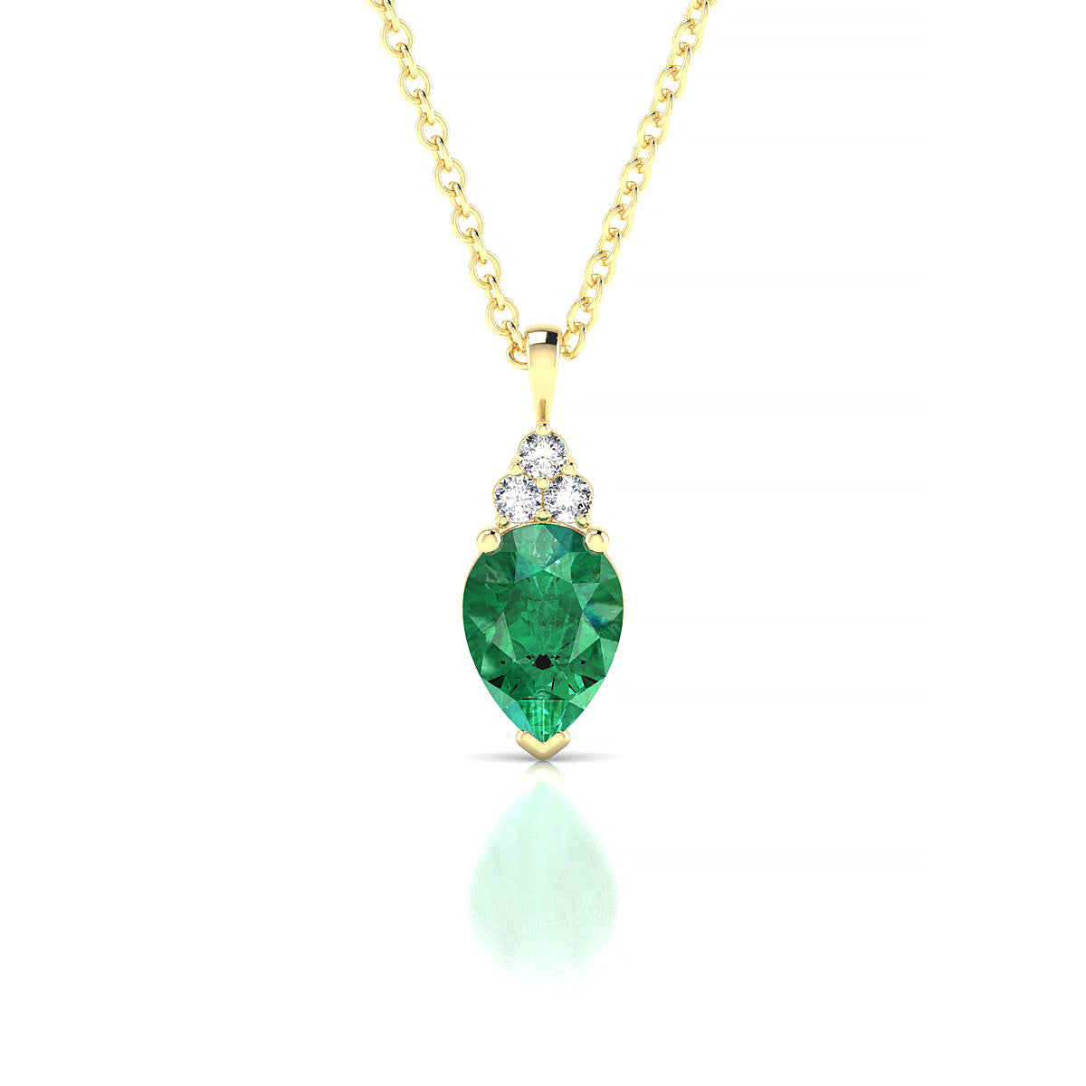 Mirage | 18k Yellow Gold 7 x 5 mm Pear Emerald Pendant