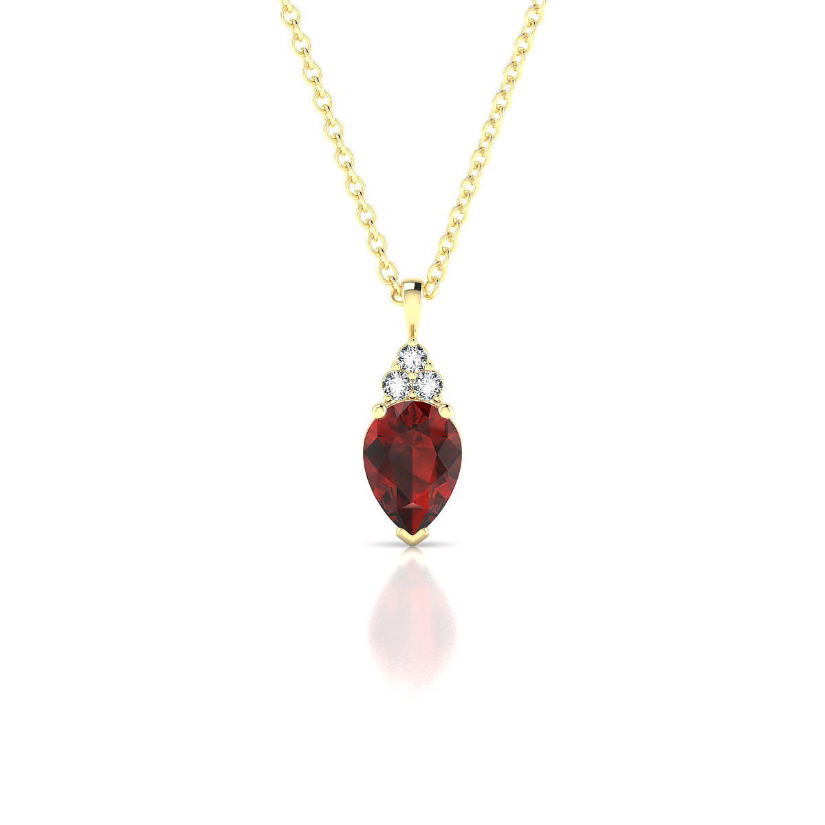 Mirage | 18k Yellow Gold 7 x 5 mm Pear Garnet Pendant