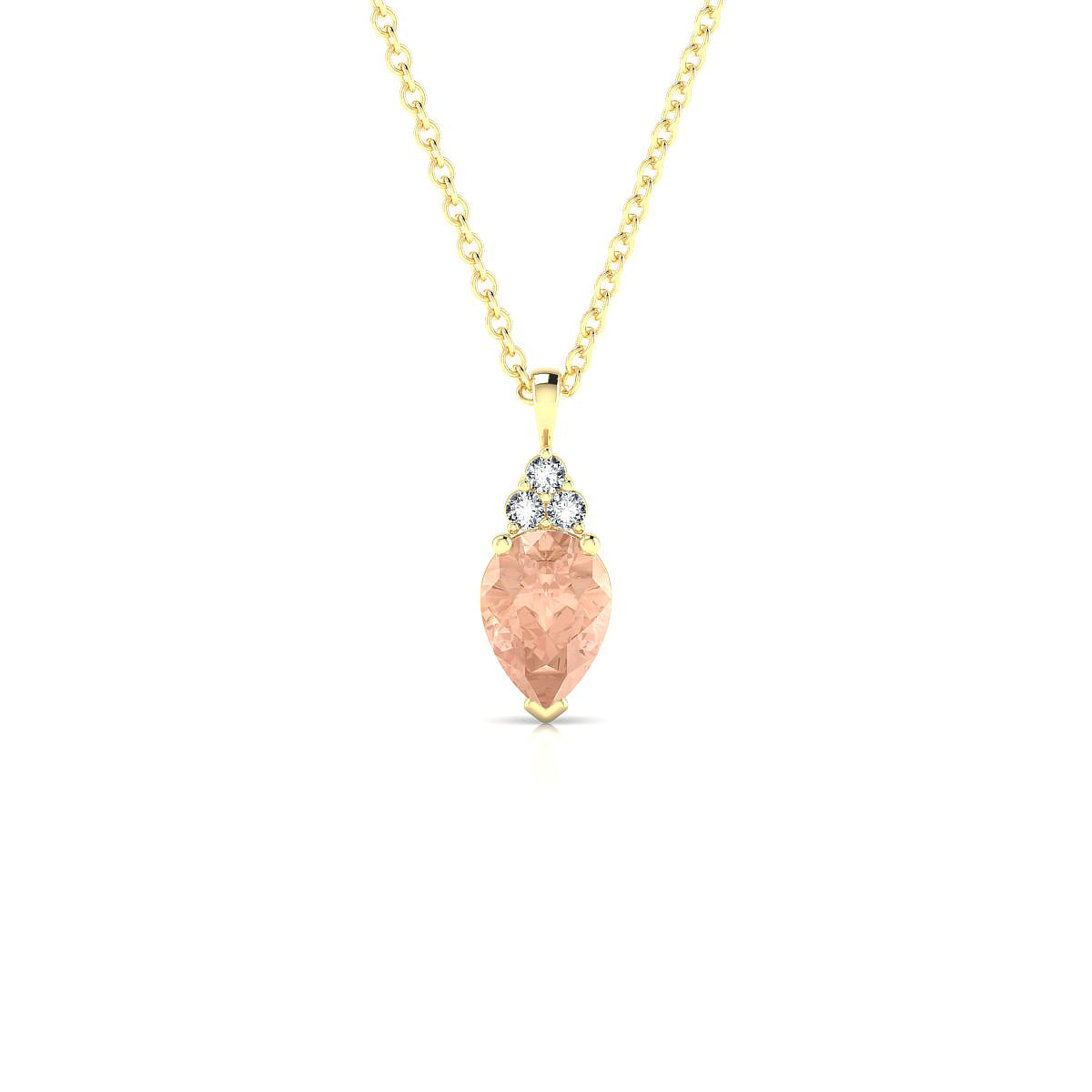 Mirage | 18k Yellow Gold 7 x 5 mm Pear Morganite Pendant