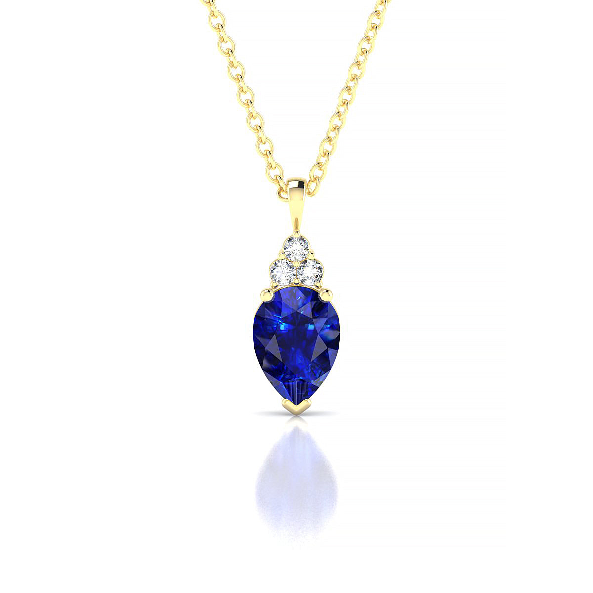 Mirage | 18k Yellow Gold 7 x 5 mm Pear Sapphire Pendant