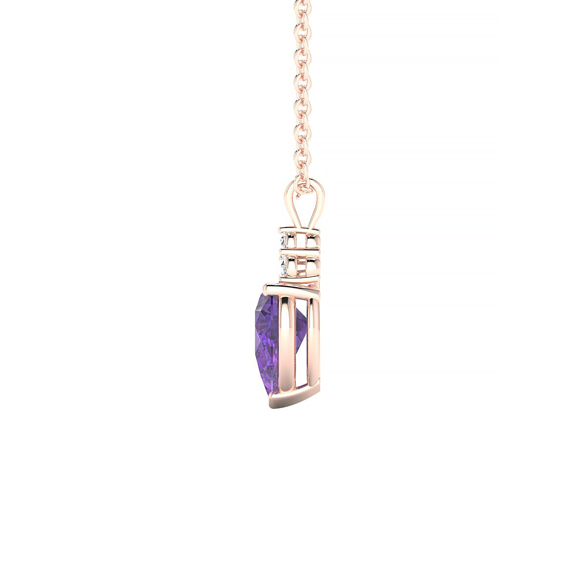 Mirage | 18k Rose Gold 7 x 5 mm Pear Amethyst Pendant