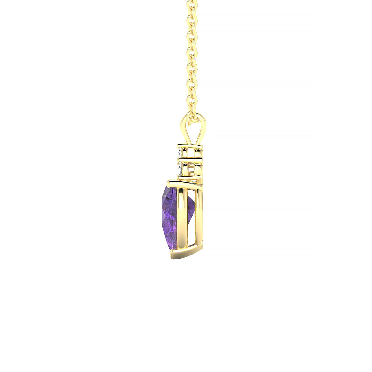 Mirage | 18k Yellow Gold 7 x 5 mm Pear Amethyst Pendant