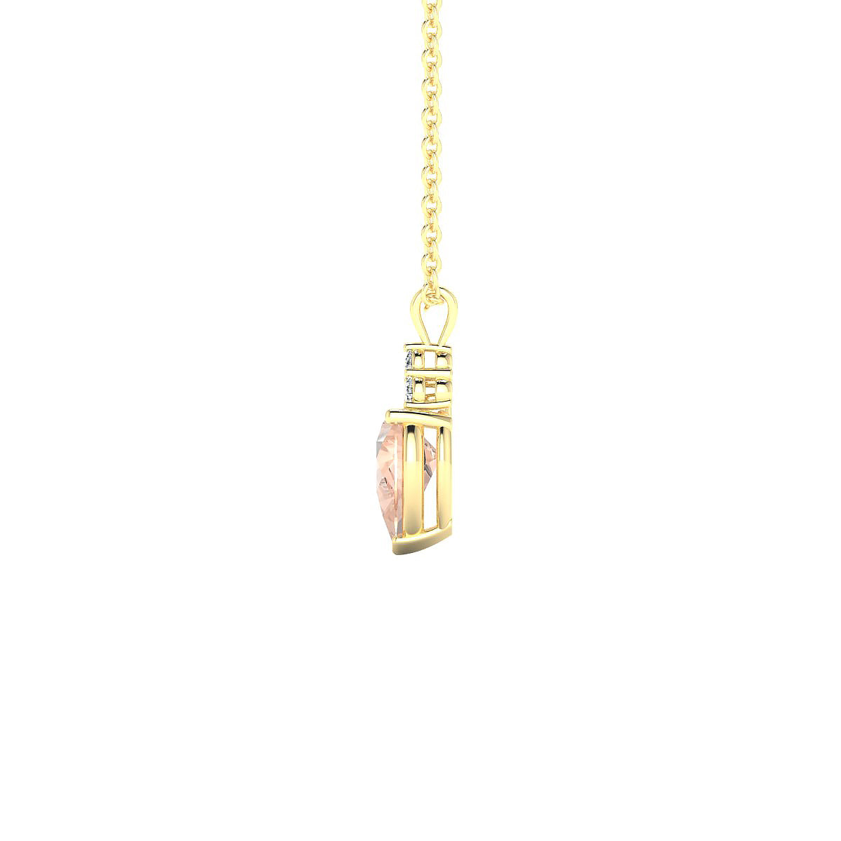 Mirage | 18k Yellow Gold 7 x 5 mm Pear Morganite Pendant