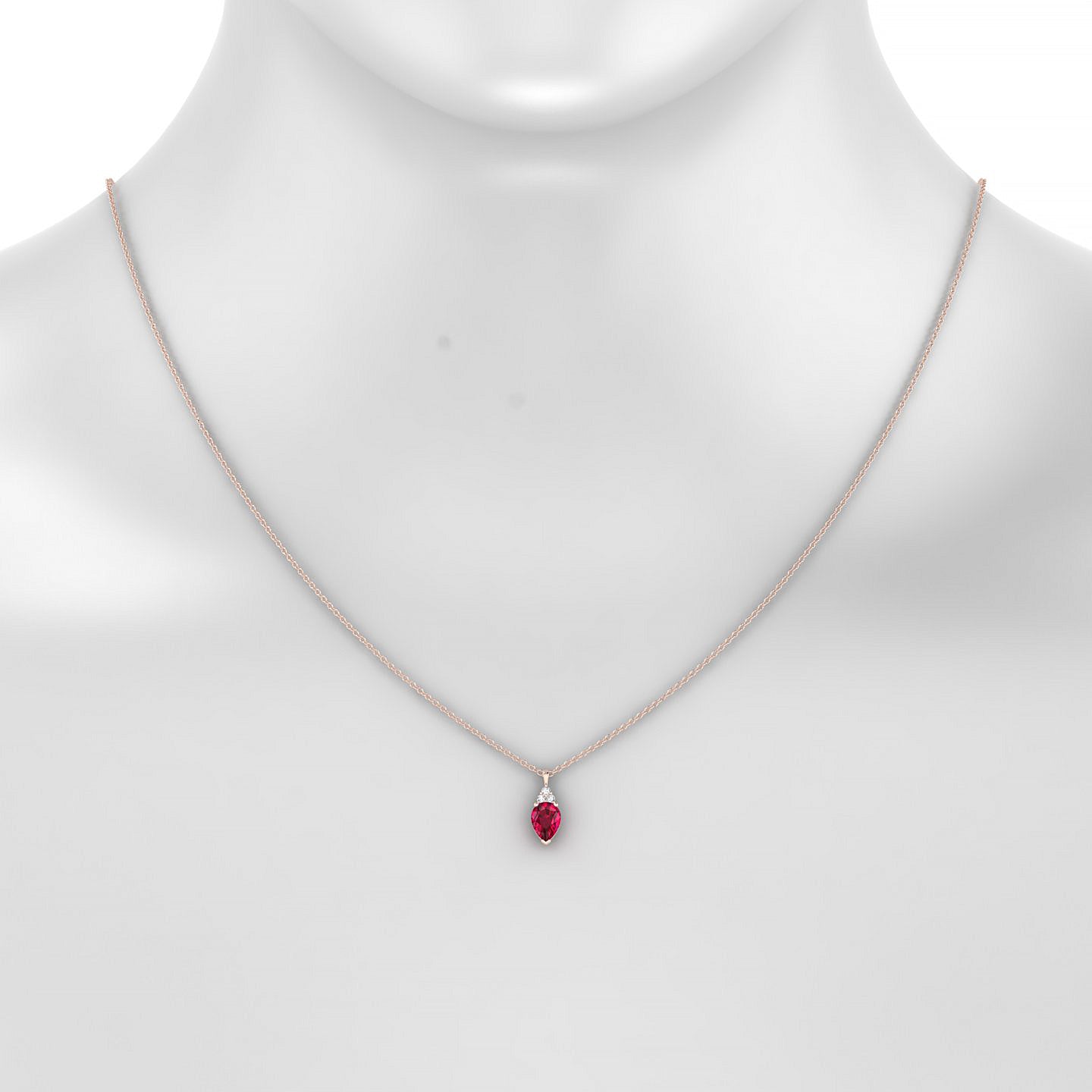 Mirage | 18k Rose Gold 7 x 5 mm Pear Ruby Pendant
