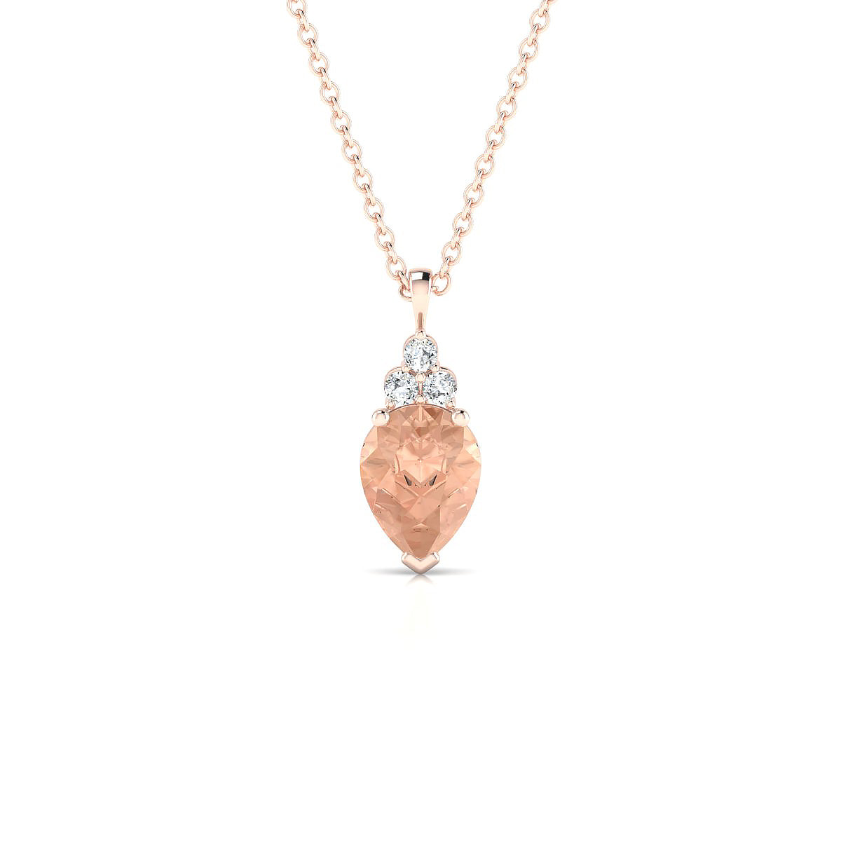 Mirage | 18k Rose Gold 8 x 6 mm Pear Morganite Pendant