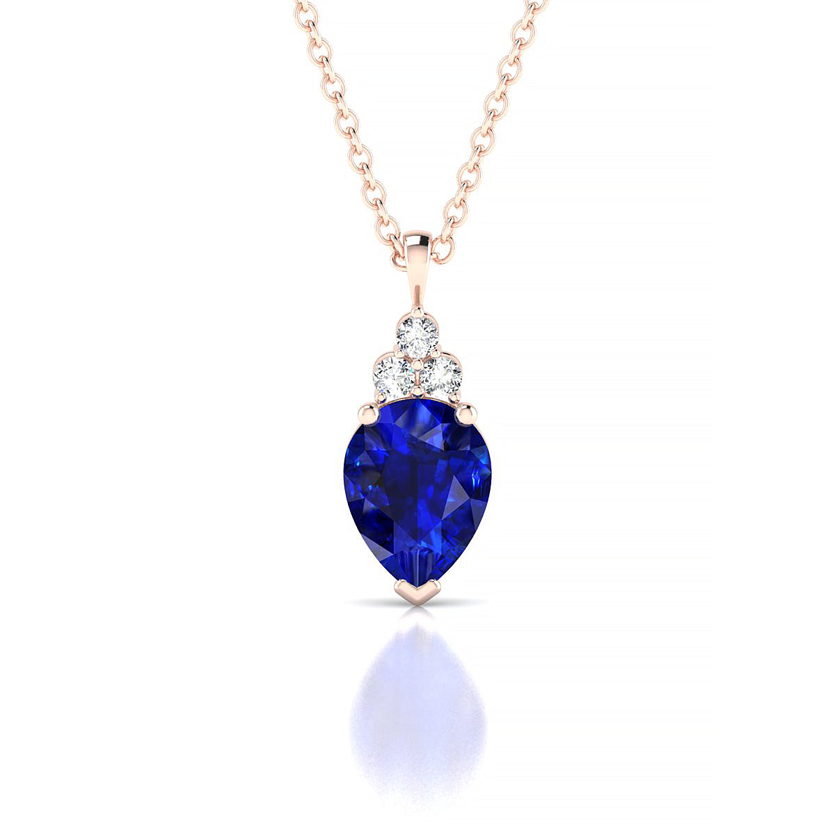 Mirage | 18k Rose Gold 8 x 6 mm Pear Sapphire Pendant