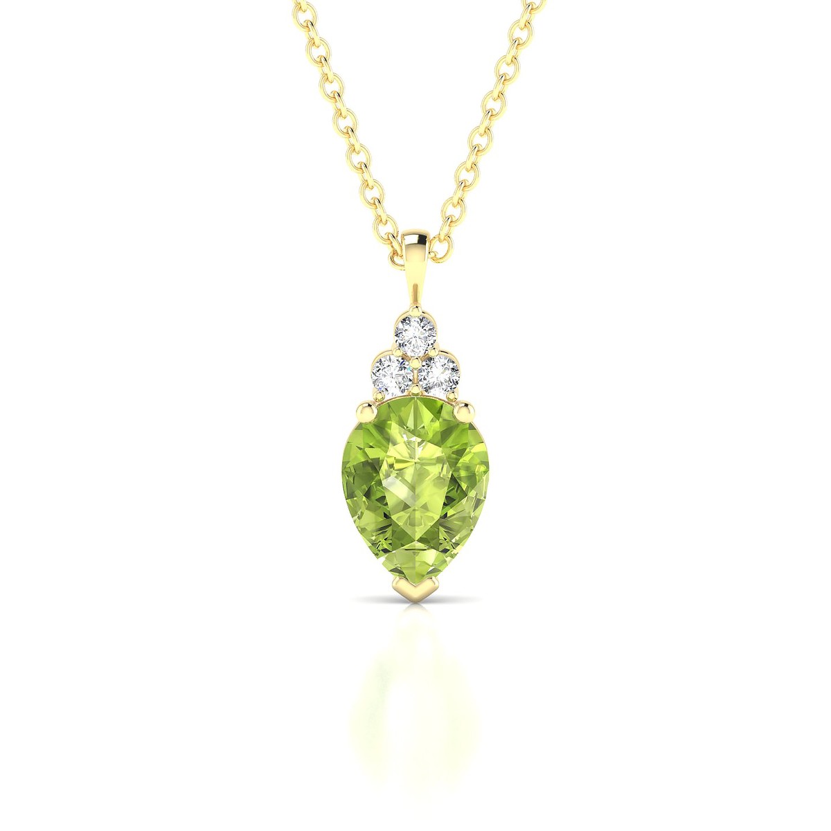 Mirage | 18k Yellow Gold 8 x 6 mm Pear Peridot Pendant