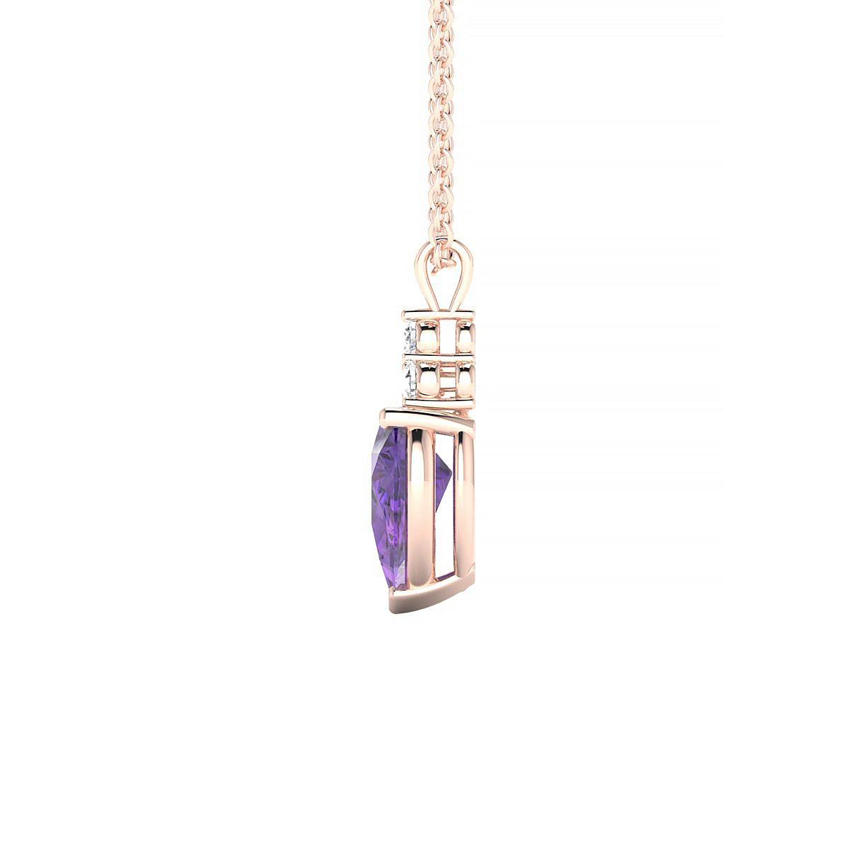 Mirage | 18k Rose Gold 8 x 6 mm Pear Amethyst Pendant