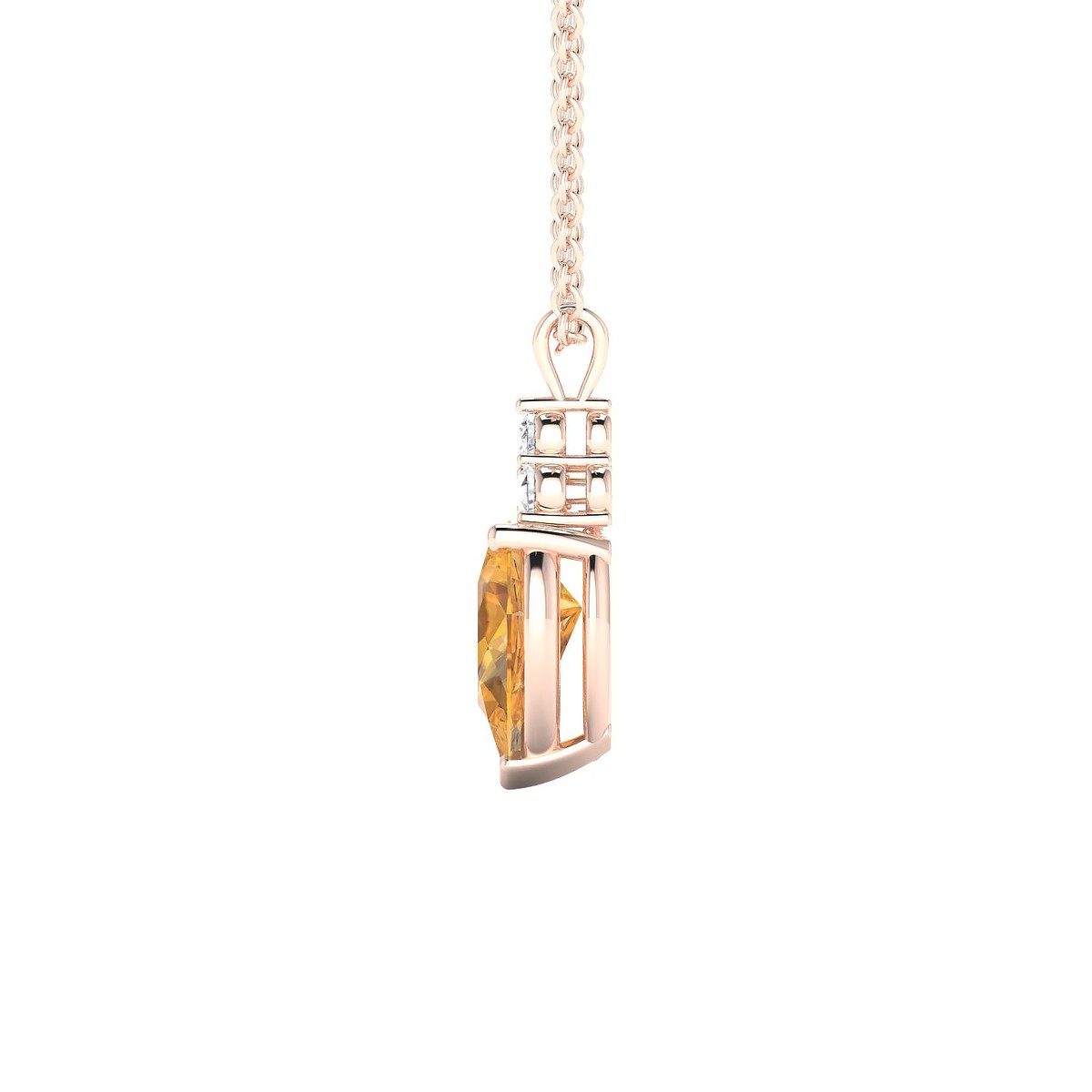 Mirage | 18k Rose Gold 8 x 6 mm Pear Citrine Pendant