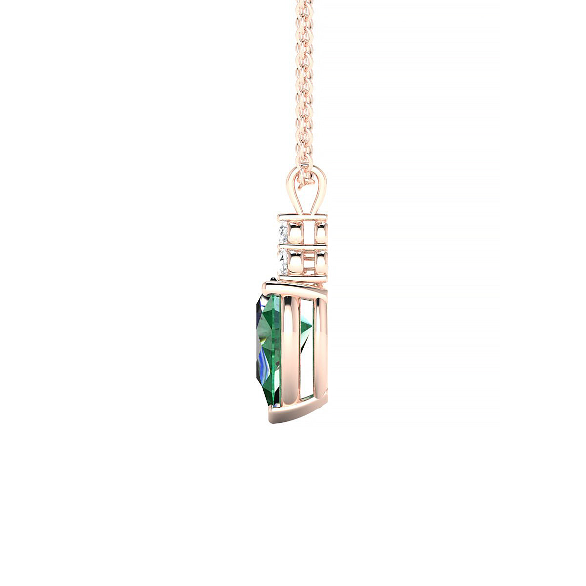 Mirage | 18k Rose Gold 8 x 6 mm Pear Emerald Pendant