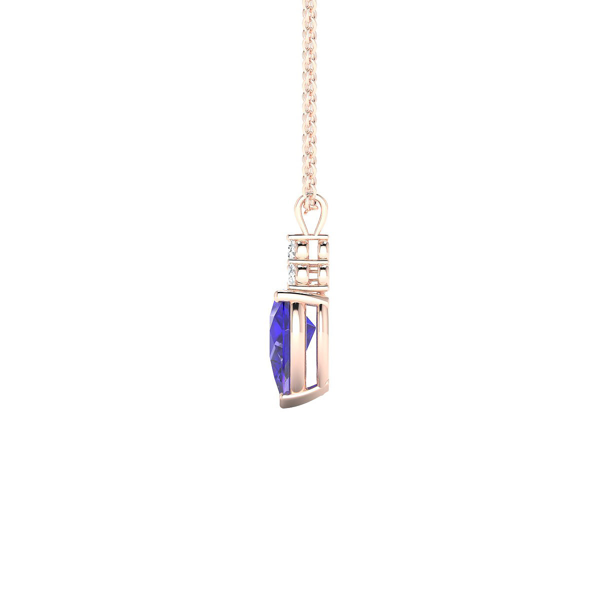 Mirage | 18k Rose Gold 8 x 6 mm Pear Tanzanite Pendant