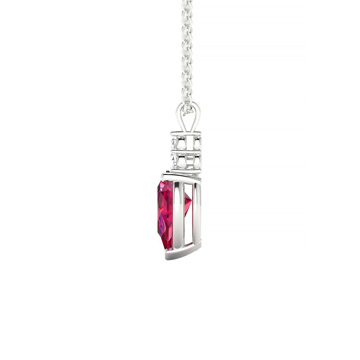 Mirage | 18k White Gold 8 x 6 mm Pear Ruby Pendant