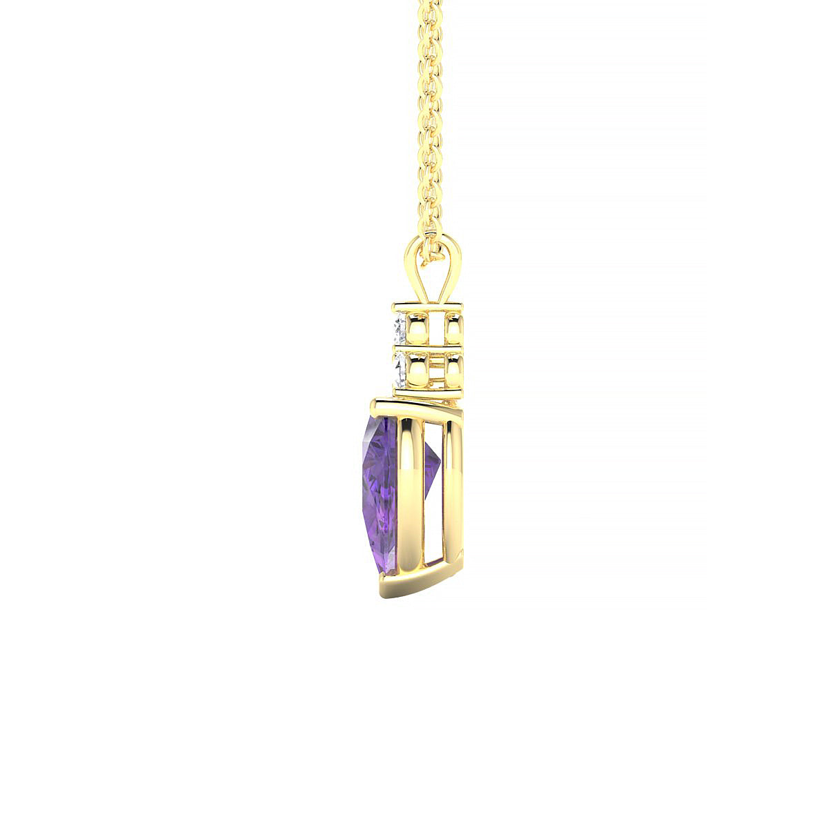 Mirage | 18k Yellow Gold 8 x 6 mm Pear Amethyst Pendant