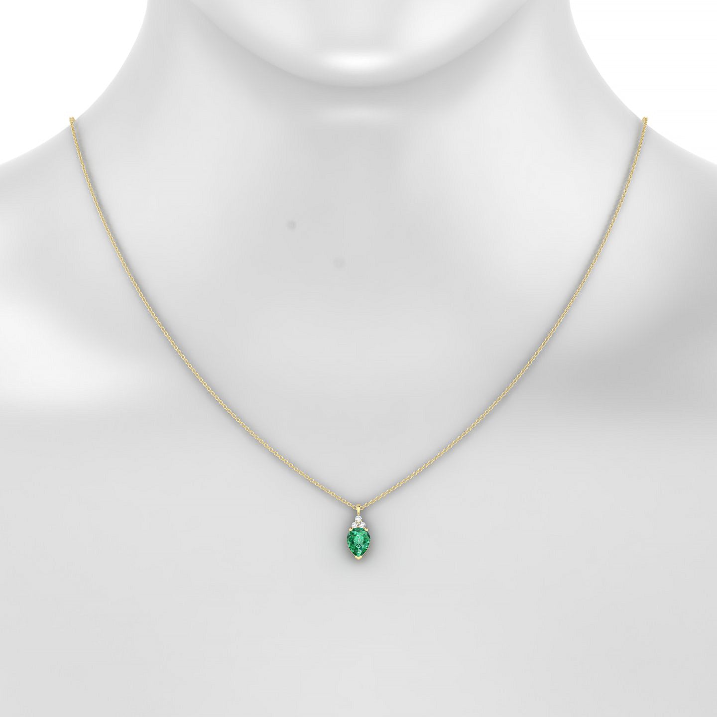 Mirage | 18k Yellow Gold 8 x 6 mm Pear Emerald Pendant