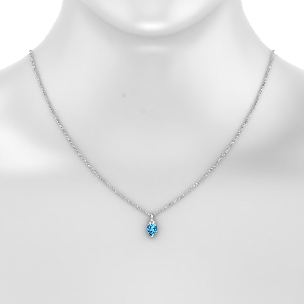 Mirage | 18k White Gold 8 x 6 mm Pear Topaz Pendant