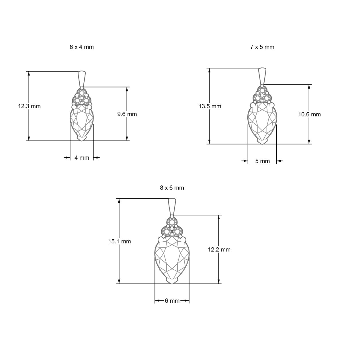 Mirage | 18k White Gold 8 x 6 mm Pear Sapphire Pendant