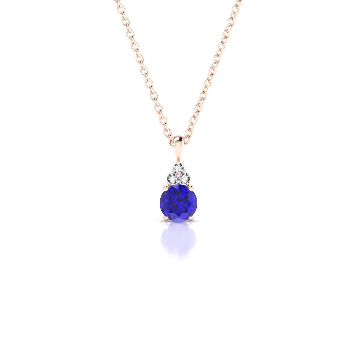 Mirage | 18k Rose Gold 4.5 mm Round Tanzanite Pendant