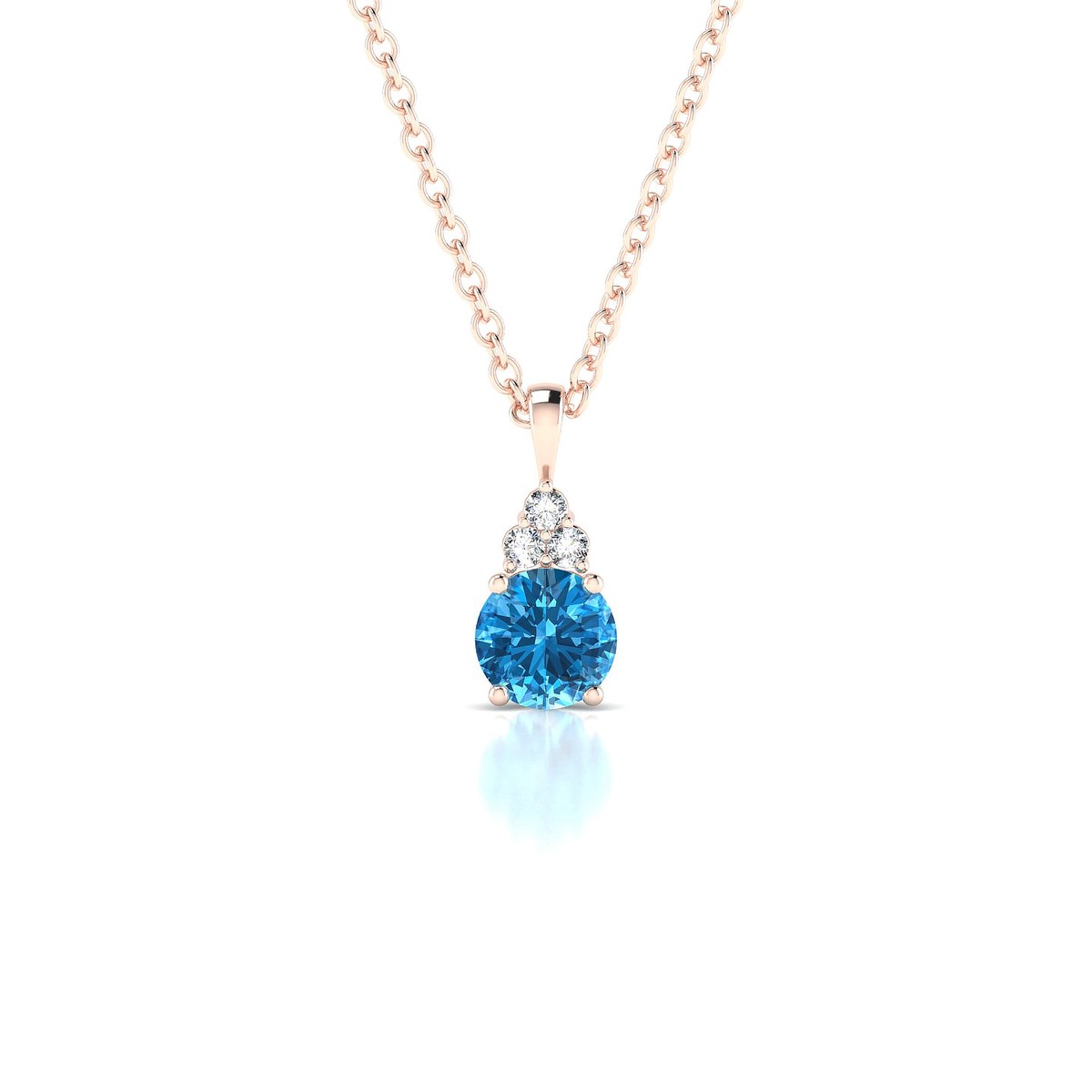 Mirage | 18k Rose Gold 4.5 mm Round Topaz Pendant